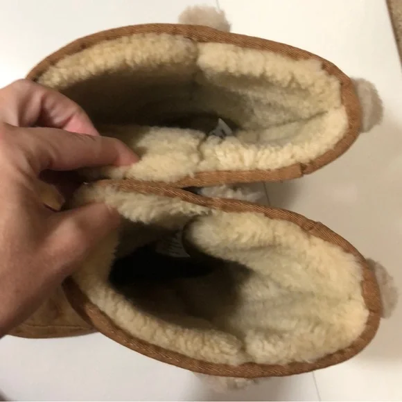 UGG Fur Sunburst Boots in Brown & Cream - Picture 9 of 9